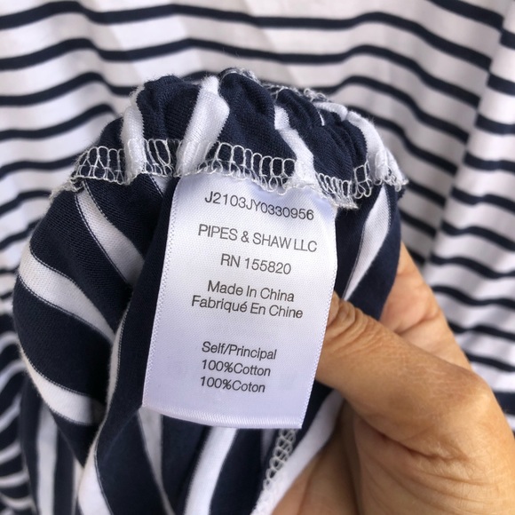 NWT VERONICA BEARD Tamri Navy and White Striped Rouched Dress Size XL - Picture 7 of 10